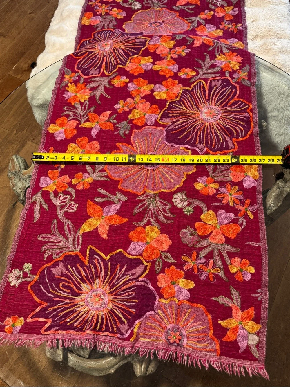 Boho Wool Floral Multi-Use Scarf
